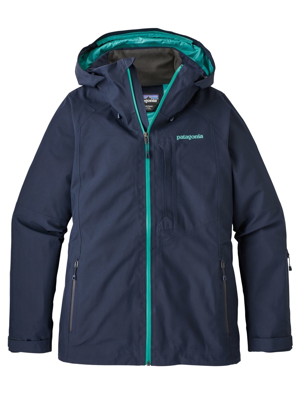 Patagonia Gore-Tex Waterproof Insulated Ski Snowboard Jacket Blue Teal Women’s L - Picture 1 of 10